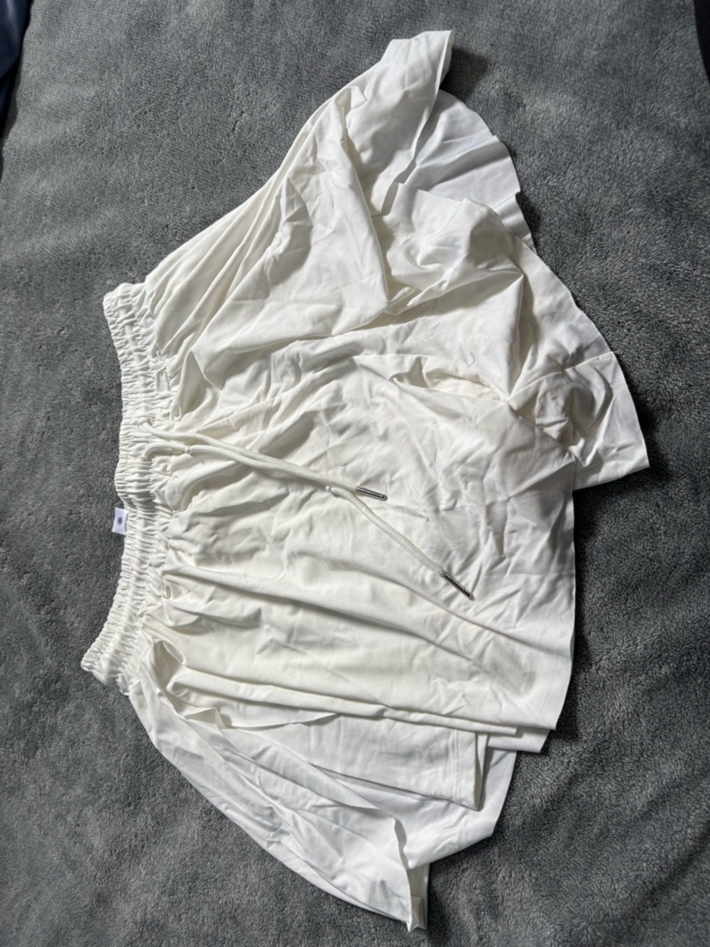 Love Tree Off-White Elastic Waist Swing Skirt